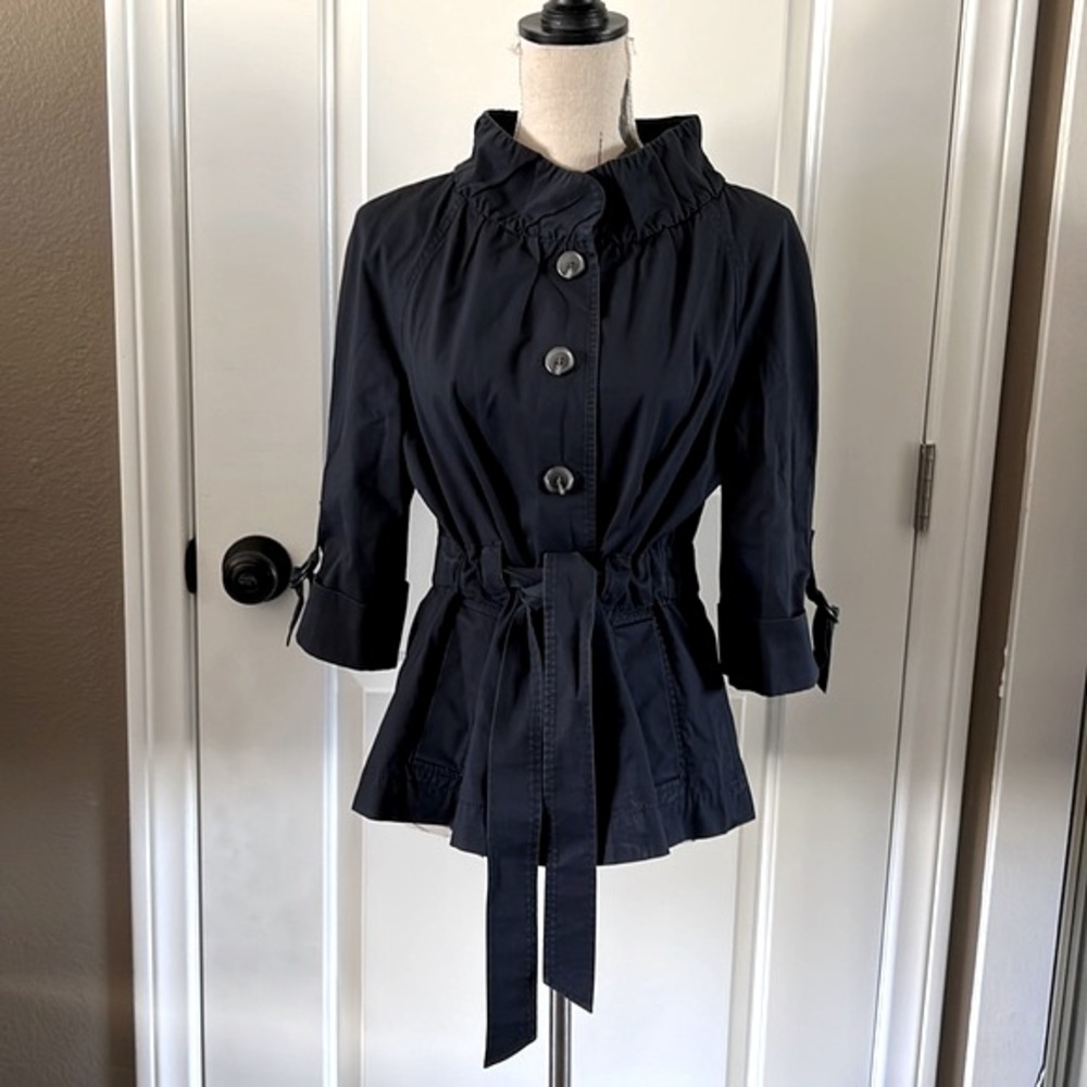 Ann Taylor Black Utility Jacket with Belt